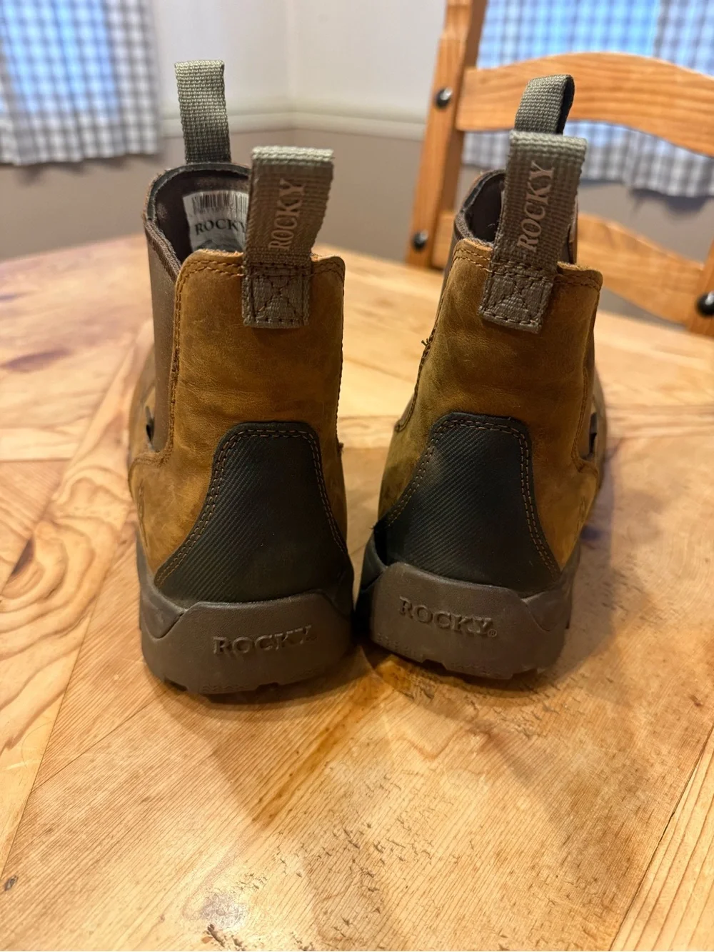 Rocky Brown Leather Chukka Pull-On Boots